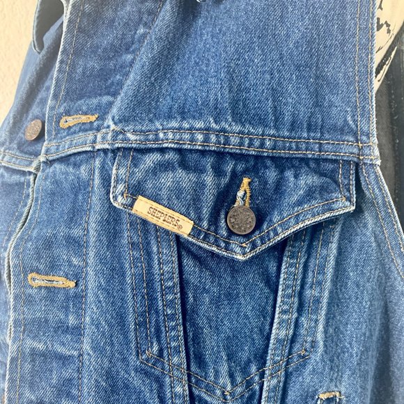 Shepler's Western Wear Denim Jacket Vest Large - Picture 3 of 9